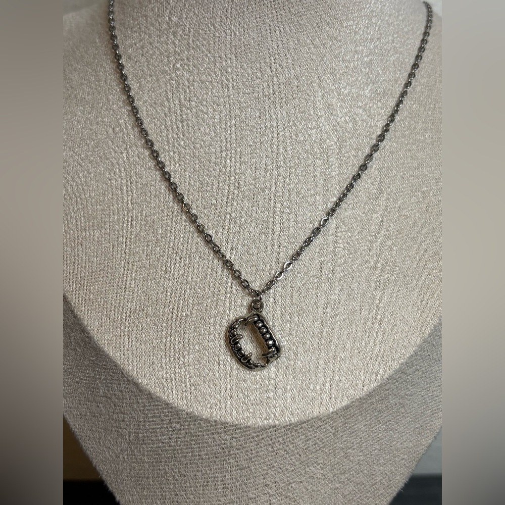 Handmade Silver Vampire Teeth Necklace